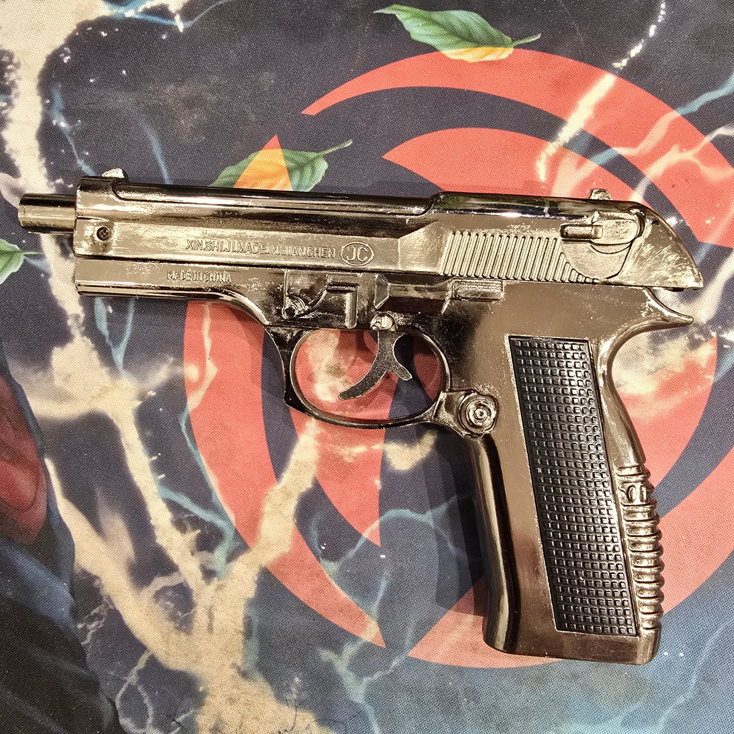 Gun Lighter with Cover Heavy Metal Pistol – Barrel Pull Back System, Jet Flame Windproof Design for Cigarettes & Cigars