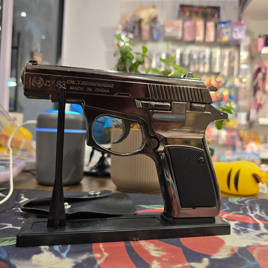 Metal U.S. 12Mm Gun Shape Gas Lighter For Outgoing Mouser Gun Style Lighter (With Stand)