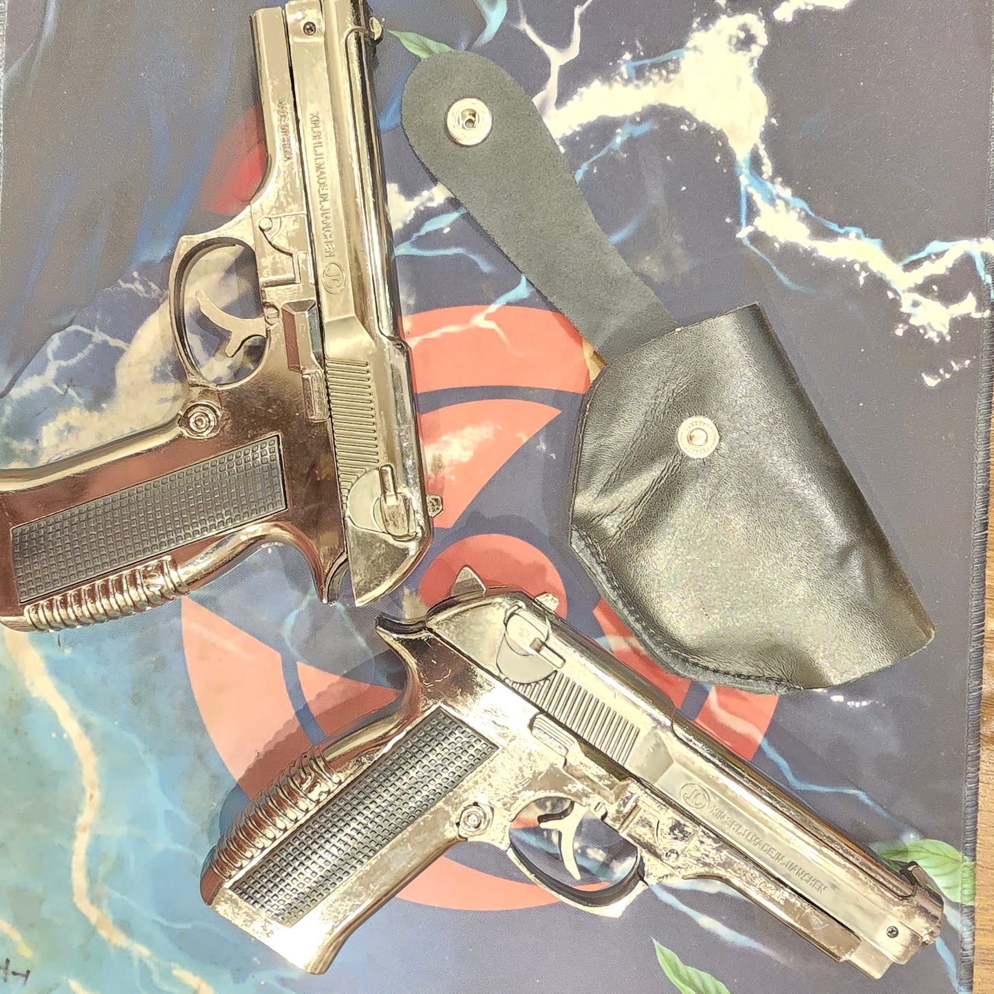 Gun Lighter with Cover Heavy Metal Pistol – Barrel Pull Back System, Jet Flame Windproof Design for Cigarettes & Cigars